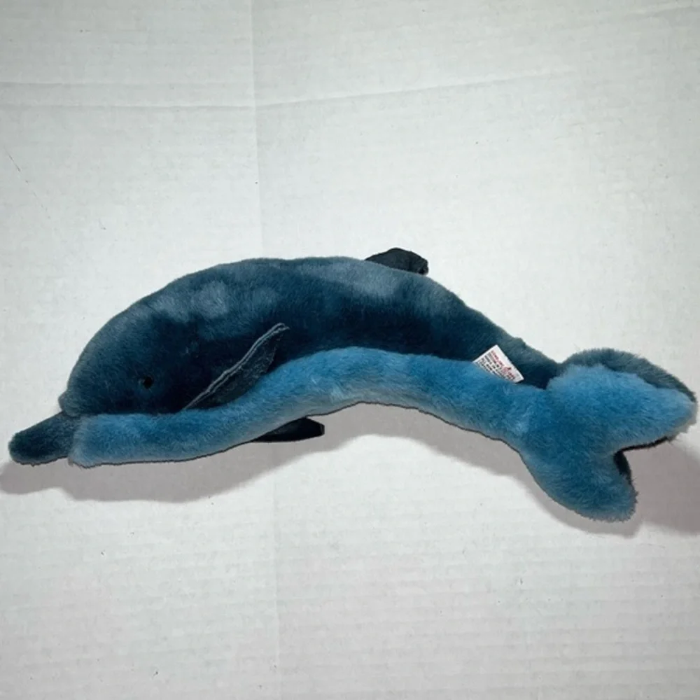 Gund 1986 Vintage‎ Blue Bottle Nosed Dolphin Stuffed Plush Stuffed Animal